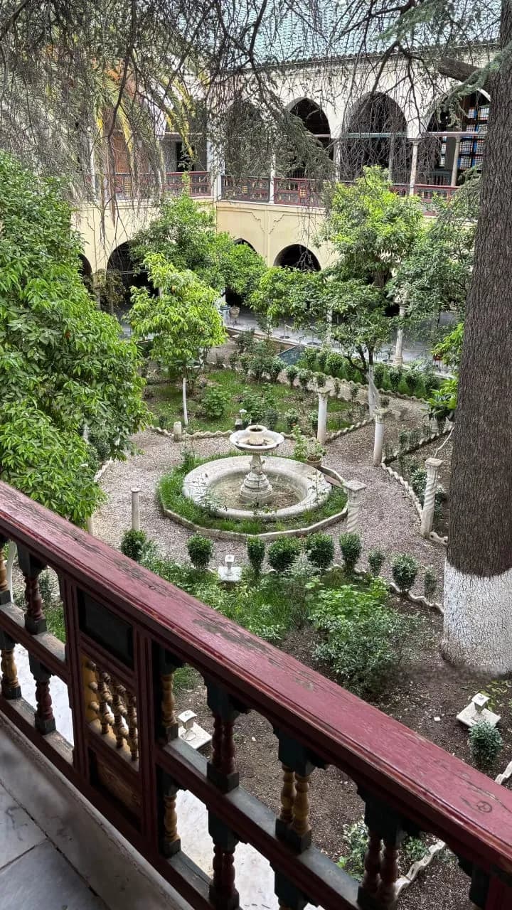 The garden courtyard and fountain of the Ahmed Bey Palace, Constantine